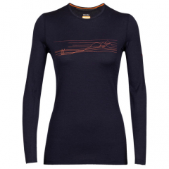 Tričko dlhý rukáv Icebreaker Women 200 Oasis LS Crewe Ski Stripes