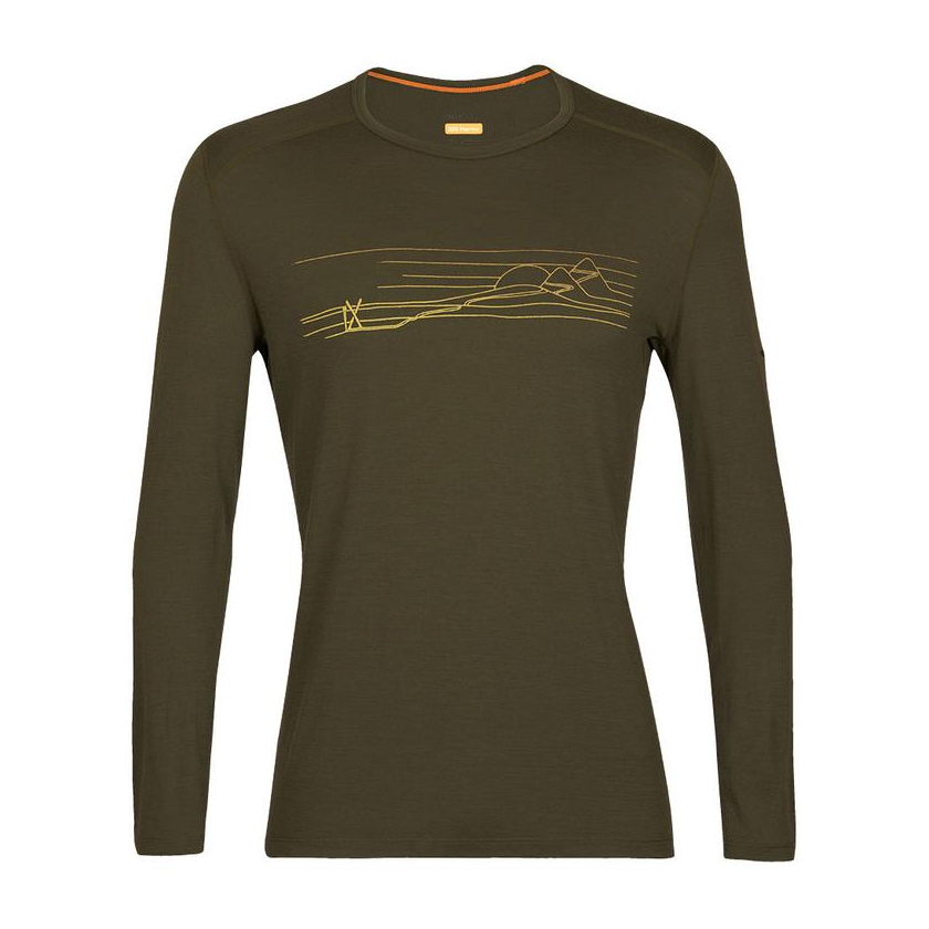 Tričko dlhý rukáv Icebreaker Men 200 Oasis LS Crewe Ski Stripes