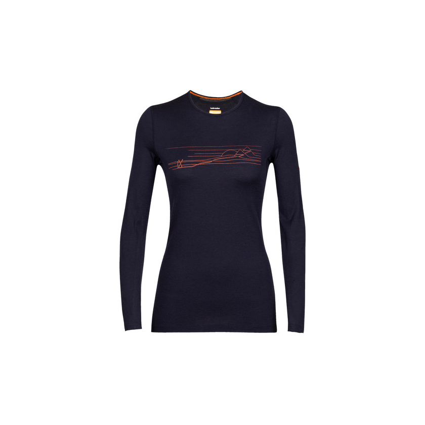 Tričko dlhý rukáv Icebreaker Women 200 Oasis LS Crewe Ski Stripes